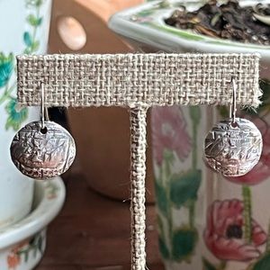 Vintage sterling silver hammered disc earrings and hallmarked-gently loved!
